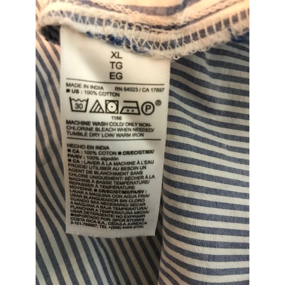 Old Navy The Classic Shirt Womens XL Blue White Striped Long Sleeve Button Down - Picture 7 of 7